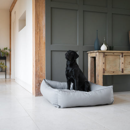 Box Bed With Removable Covers in Rhino Tough Granite Faux Leather