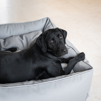 Box Bed With Removable Covers in Rhino Tough Granite Faux Leather, view 4