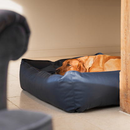 Box Bed With Removable Covers in Rhino Tough Pacific Faux Leather, view 4