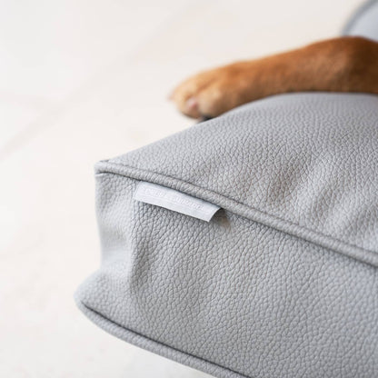 Dog Cushion With Removable Cover in Rhino Tough Granite Faux Leather, view 7