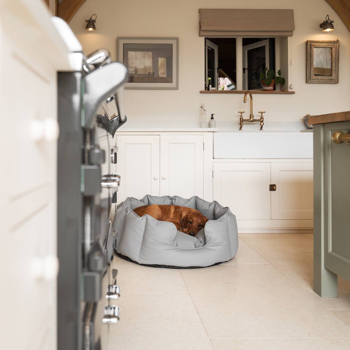 High Wall Bed With Removable Covers in Rhino Tough Granite Faux Leather, view 4