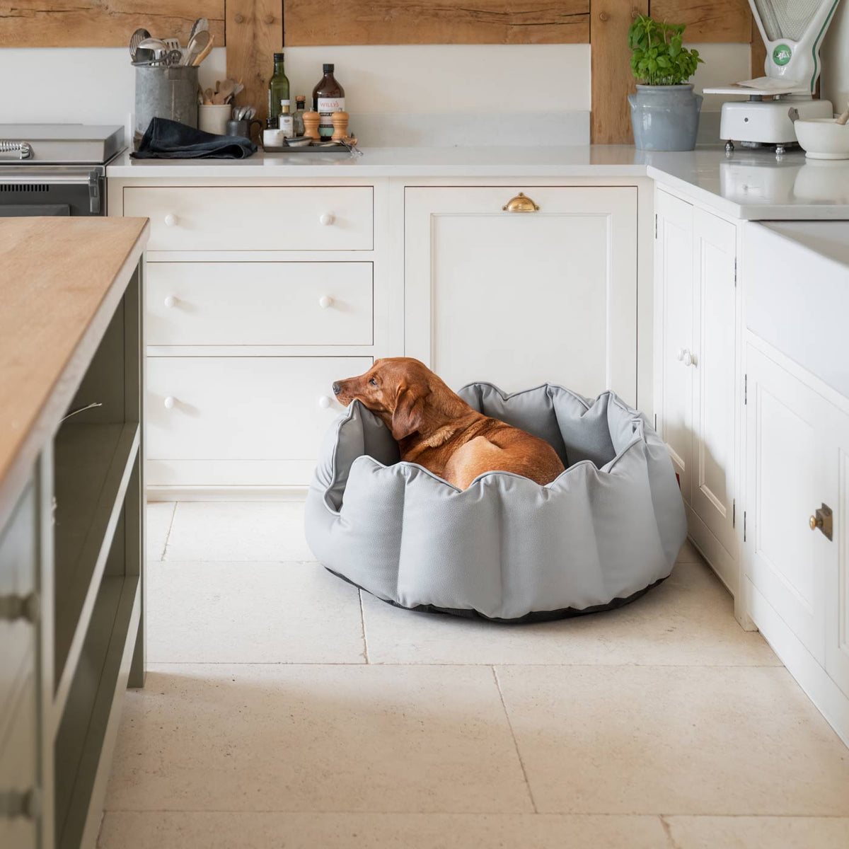 High Wall Bed With Removable Covers in Rhino Tough Granite Faux Leather