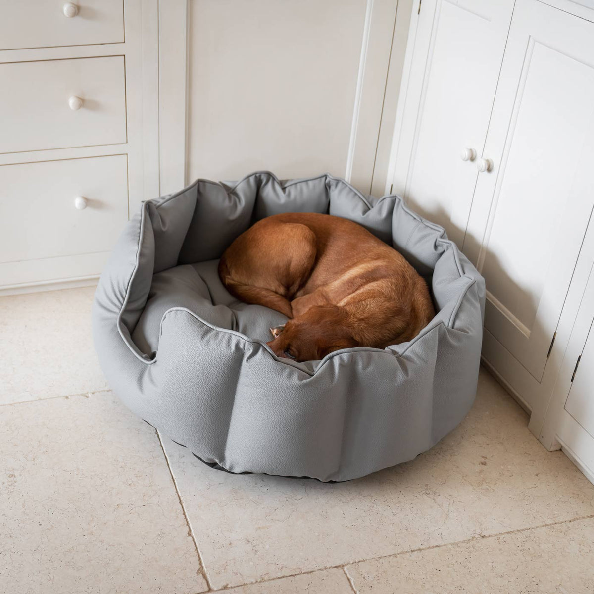 High Wall Bed With Removable Covers in Rhino Tough Granite Faux Leather, view 5