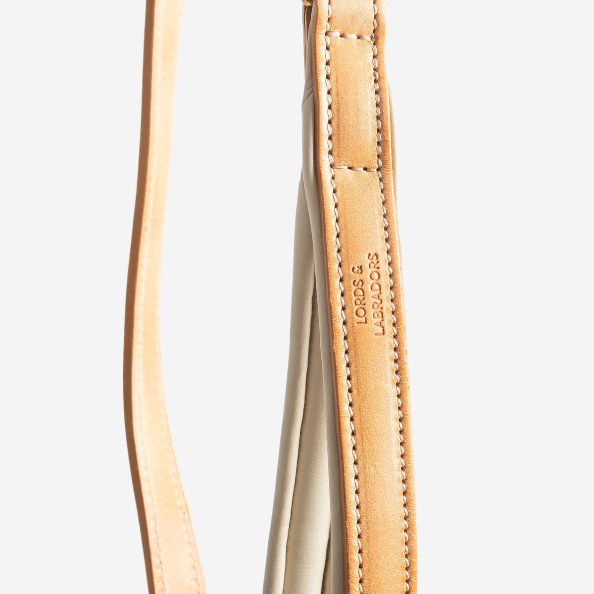 Italian Padded Leather Dog Lead in Tan & Cream, view 6