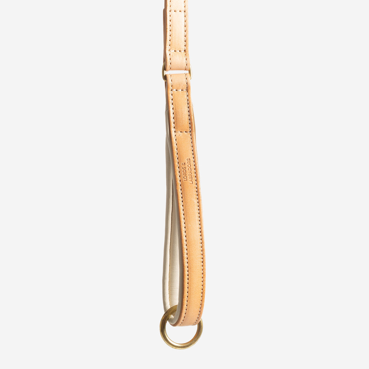 Italian Padded Leather Dog Lead in Tan & Cream, view 7