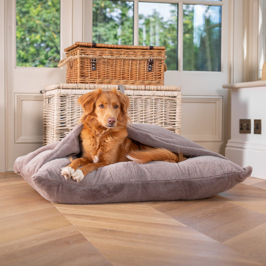 Sleepy Burrows Bed With Removable Cover in Calming Anti-Anxiety Fawn Faux Fur