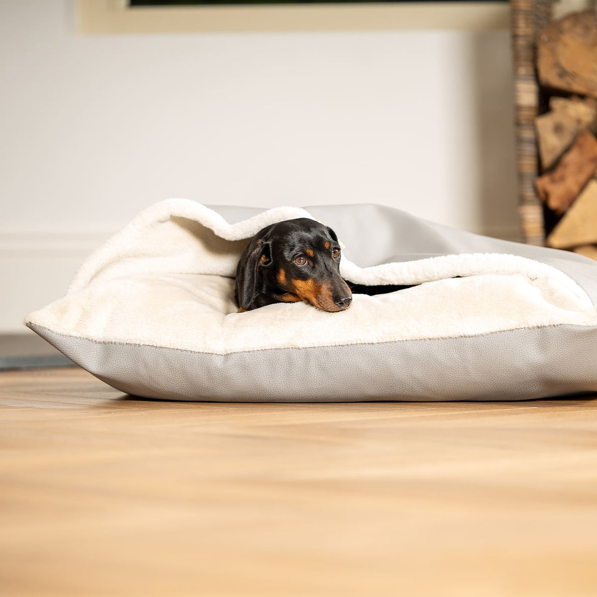 Sleepy Burrows Bed With Removable Cover in Granite Rhino Tough Faux Leather, view 8