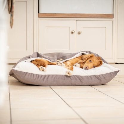 Sleepy Burrows Bed With Removable Cover In Silt Velvet