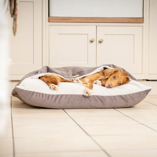 Sleepy Burrows Bed With Removable Cover In Silt Velvet