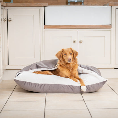 Sleepy Burrows Bed With Removable Cover In Silt Velvet, view 3