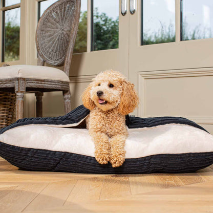 Sleepy Burrows Bed With Removable Cover In Navy Essentials Plush, view 3
