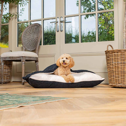 Sleepy Burrows Bed With Removable Cover In Navy Essentials Plush