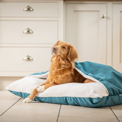 Sleepy Burrows Bed With Removable Cover In Marine Velvet