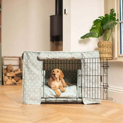 Dog Crate Set in Duck Egg Spot, view 11