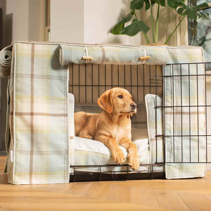 Dog Crate Set in Balmoral Duck Egg Tweed, view 9
