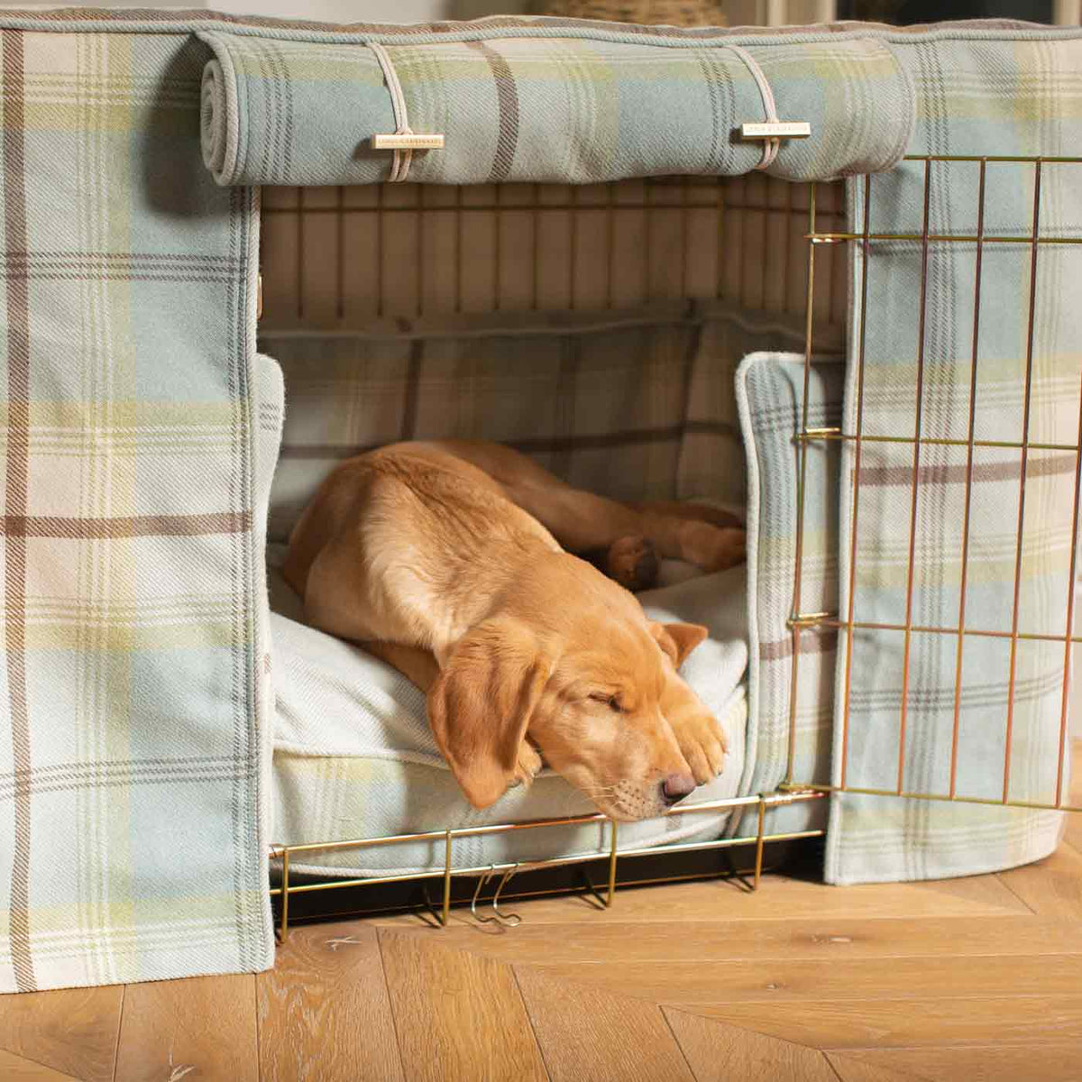 Dog Crate Set in Balmoral Duck Egg Tweed, view 15