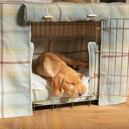 Dog Crate Set in Balmoral Duck Egg Tweed, view 15