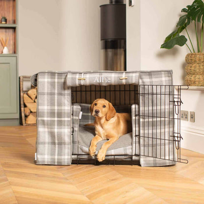 Dog Crate Set In Balmoral Dove Grey Tweed, view 17