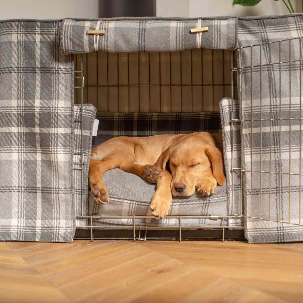 Dog Crate Set In Balmoral Dove Grey Tweed, view 9