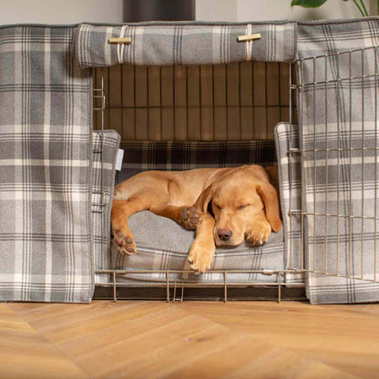 Dog Crate Set In Balmoral Dove Grey Tweed, view 9