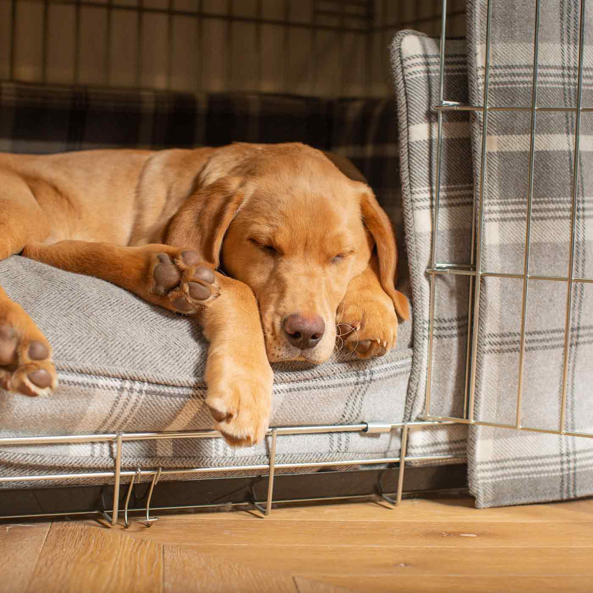 Dog Crate Set In Balmoral Dove Grey Tweed, view 10