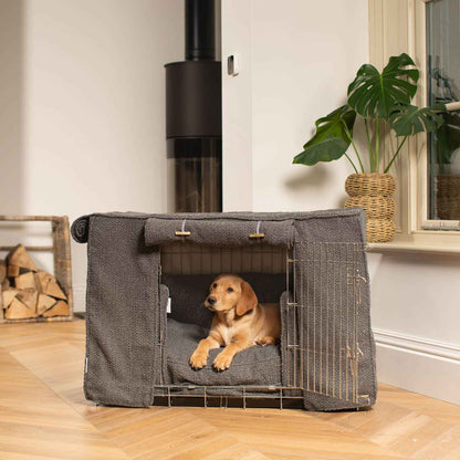 Dog Crate Set In Granite Bouclé, view 9