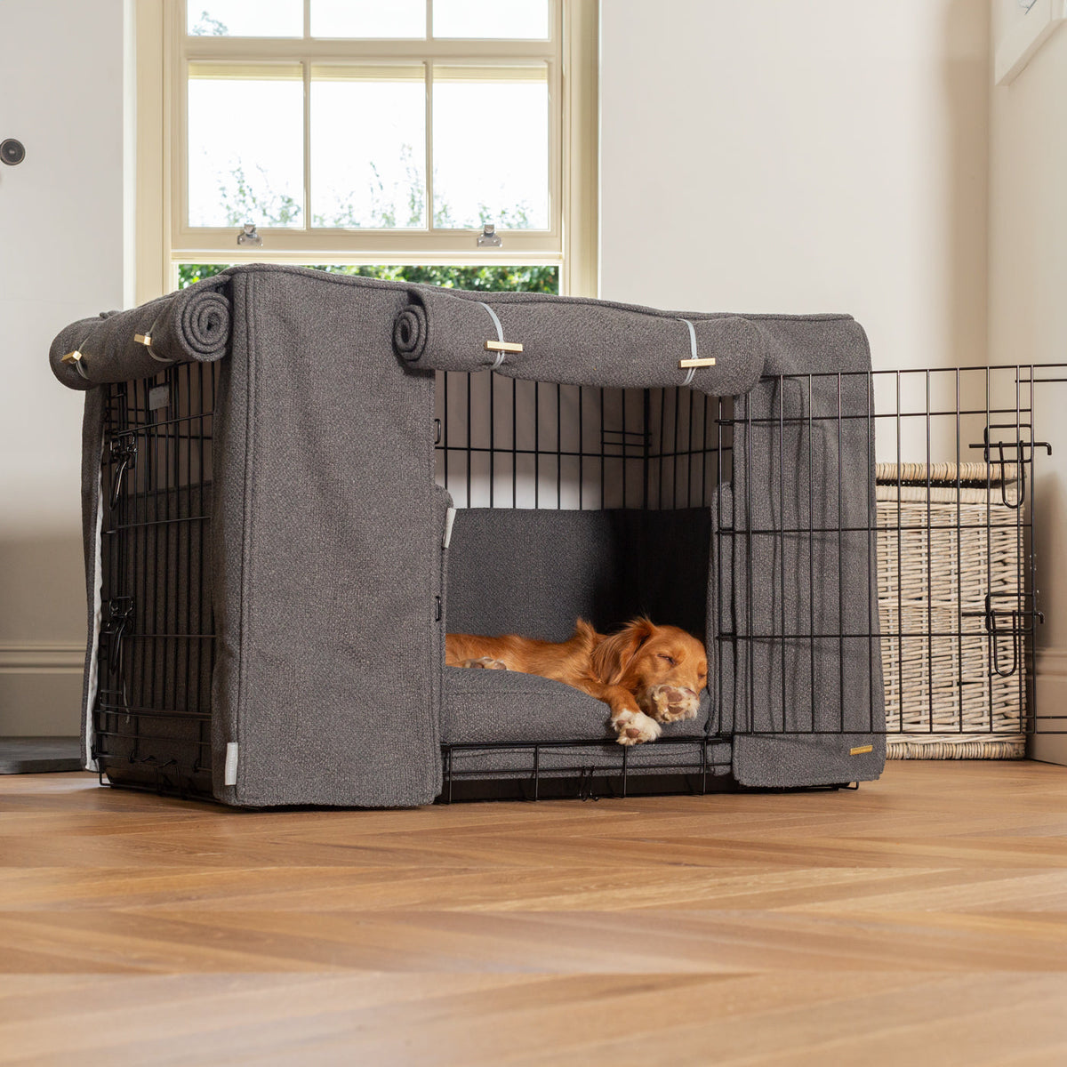 Dog Crate Set In Essentials Herdwick Graphite, view 3