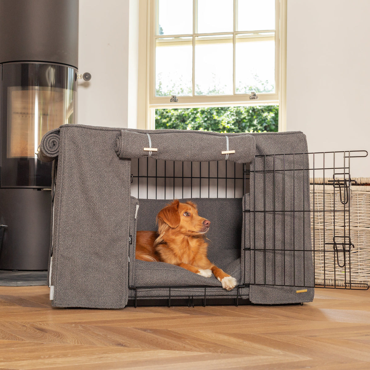 Dog Crate Set In Essentials Herdwick Graphite, view 4