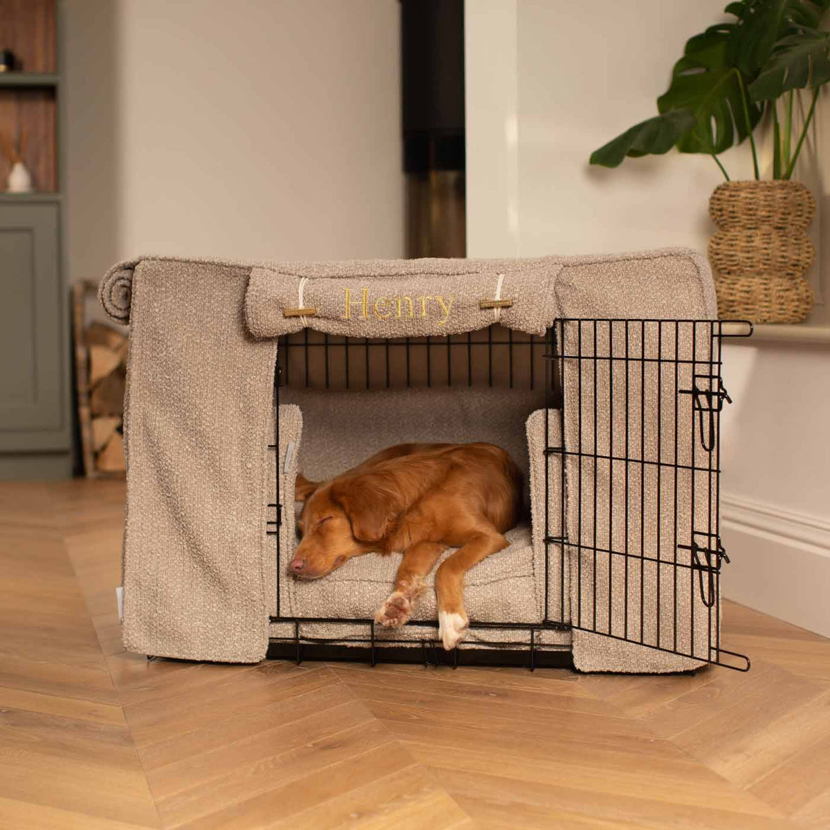 [TEST] Dog Crate Set In Mink Bouclé, view 13