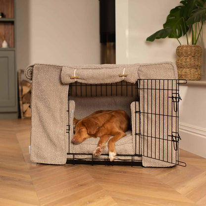 [TEST] Dog Crate Set In Mink Bouclé, view 3