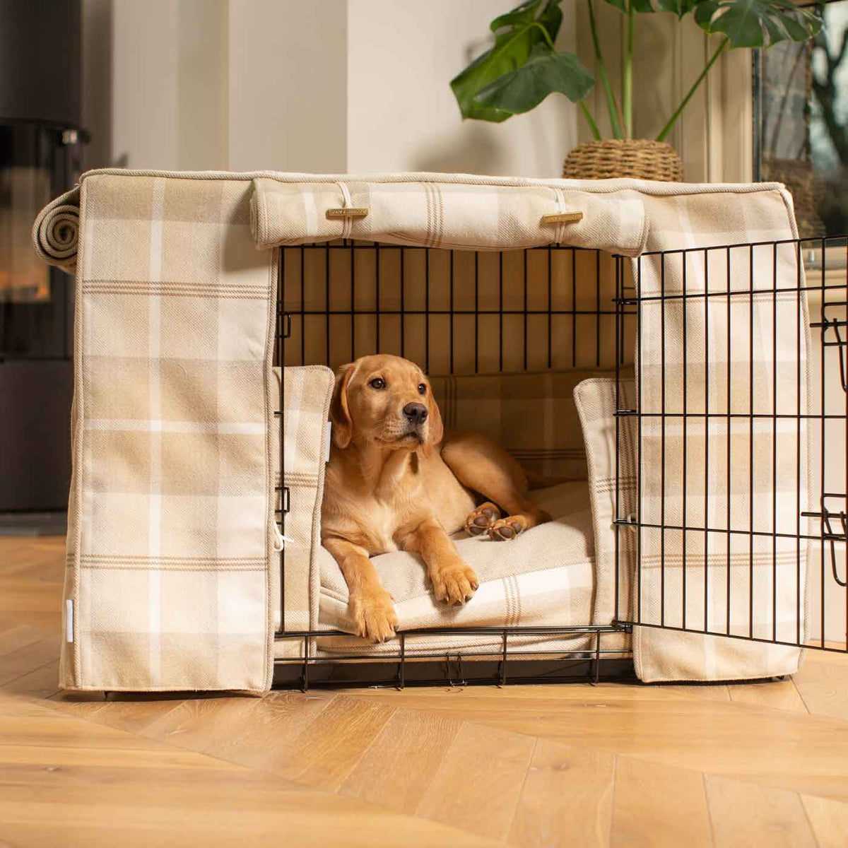 Dog Crate Set In Balmoral Natural Tweed, view 6