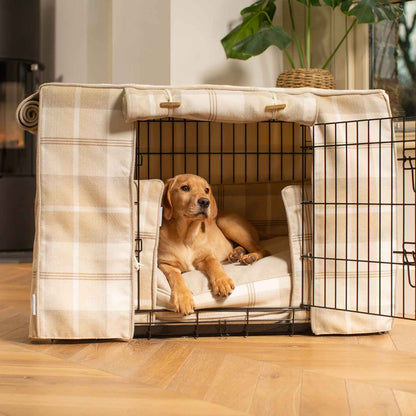Dog Crate Set In Balmoral Natural Tweed, view 6