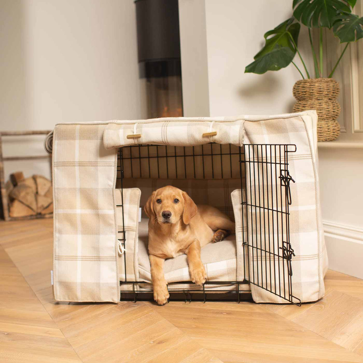 Dog Crate Set In Balmoral Natural Tweed, view 7