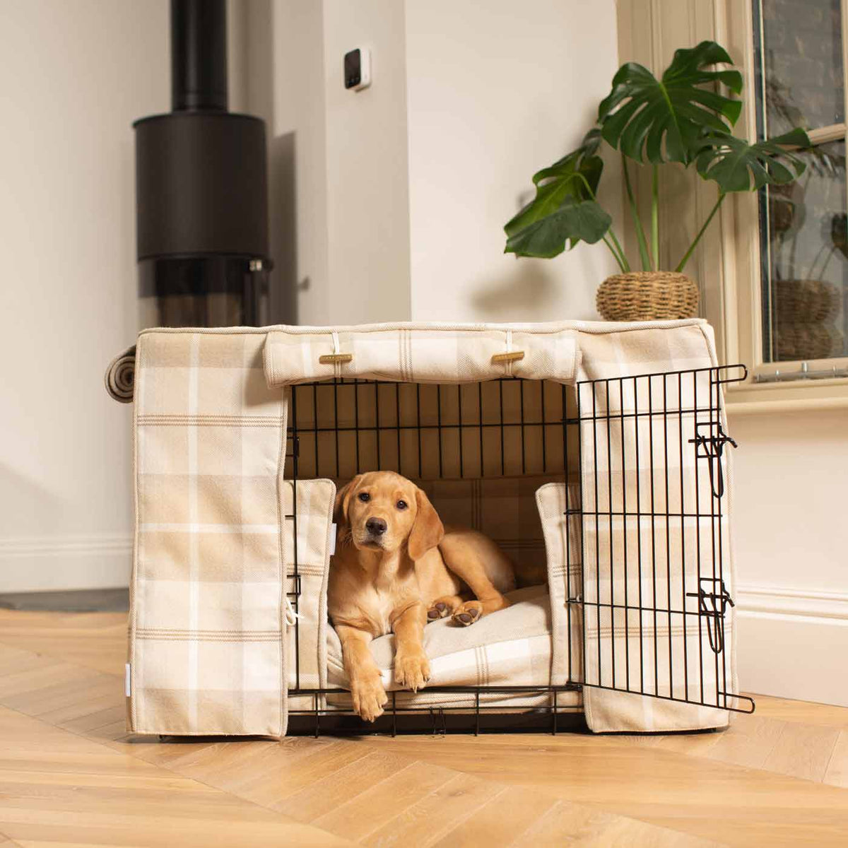 Dog Crate Set In Balmoral Natural Tweed, view 8