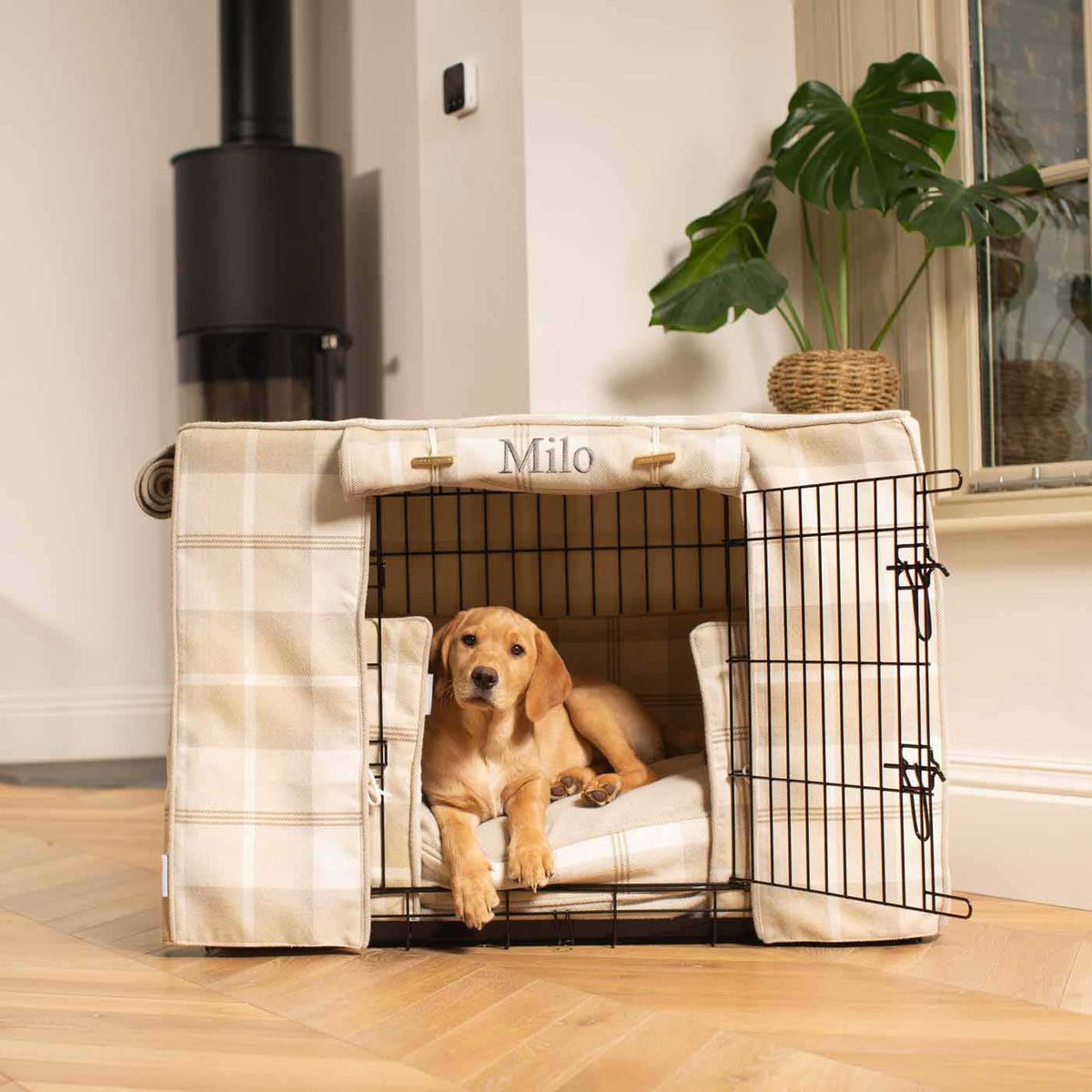 Dog Crate Set In Balmoral Natural Tweed, view 16