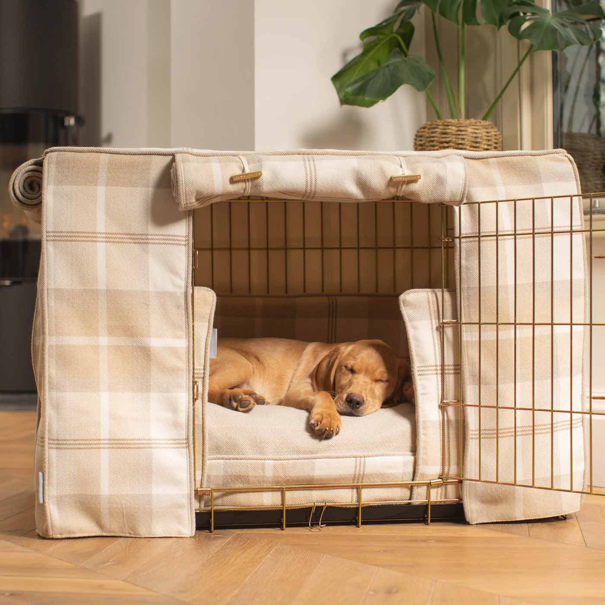 Dog Crate Set In Balmoral Natural Tweed, view 11