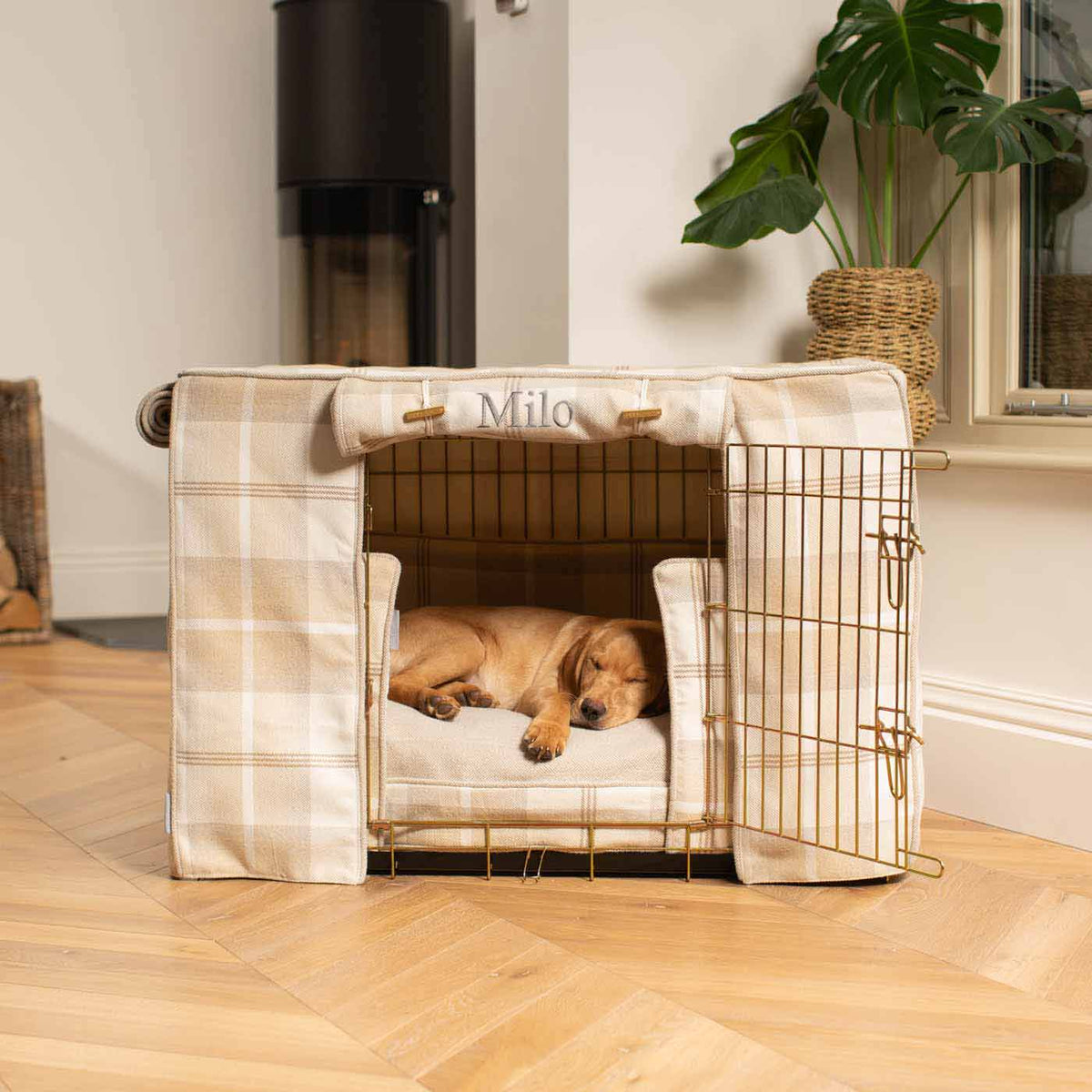 Dog Crate Set In Balmoral Natural Tweed, view 17