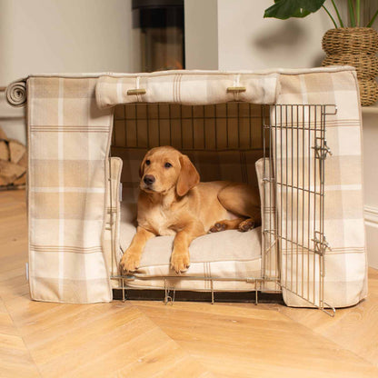 Dog Crate Set In Balmoral Natural Tweed, view 3