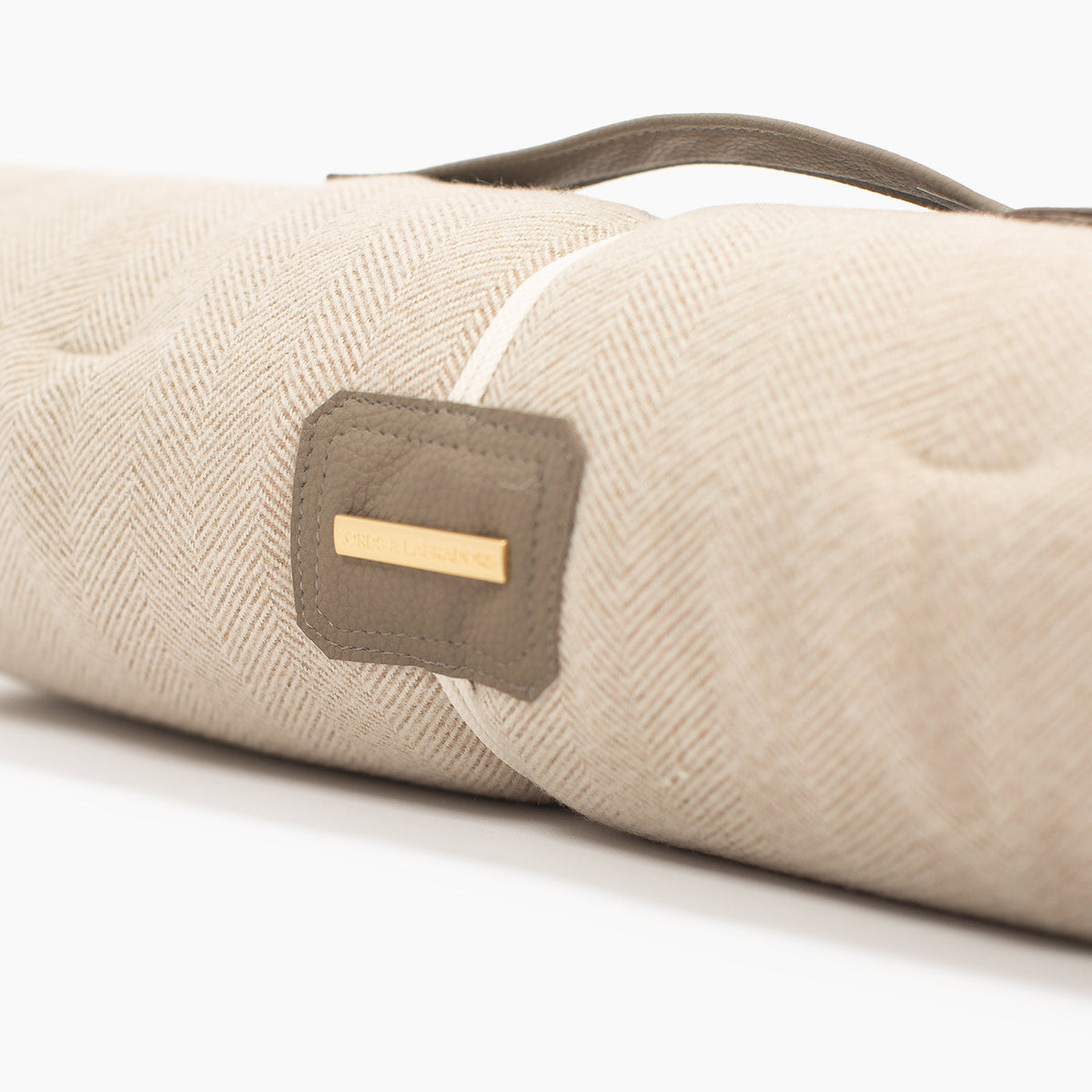 Travel Mat in Natural Herringbone Tweed, view 7