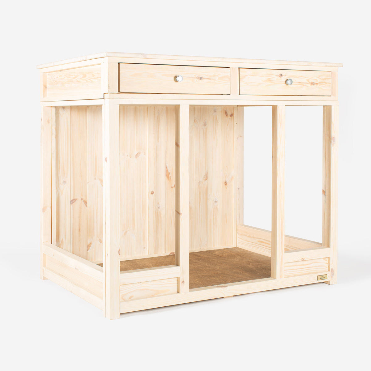 Wooden Salcombe Open Dog Crate with Drawer, view 9