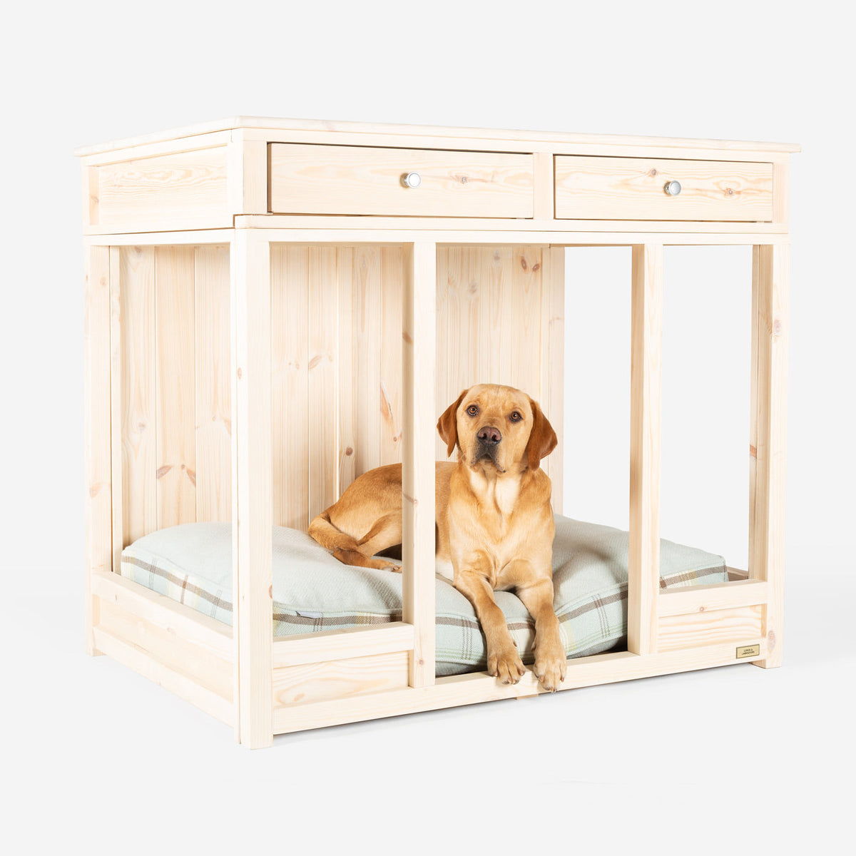 Wooden Salcombe Open Dog Crate with Drawer, view 8