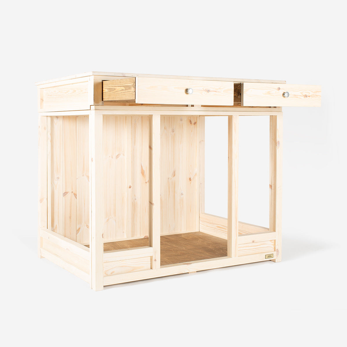 Wooden Salcombe Open Dog Crate with Drawer, view 10