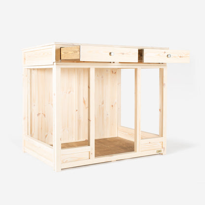 Wooden Salcombe Open Dog Crate with Drawer, view 10