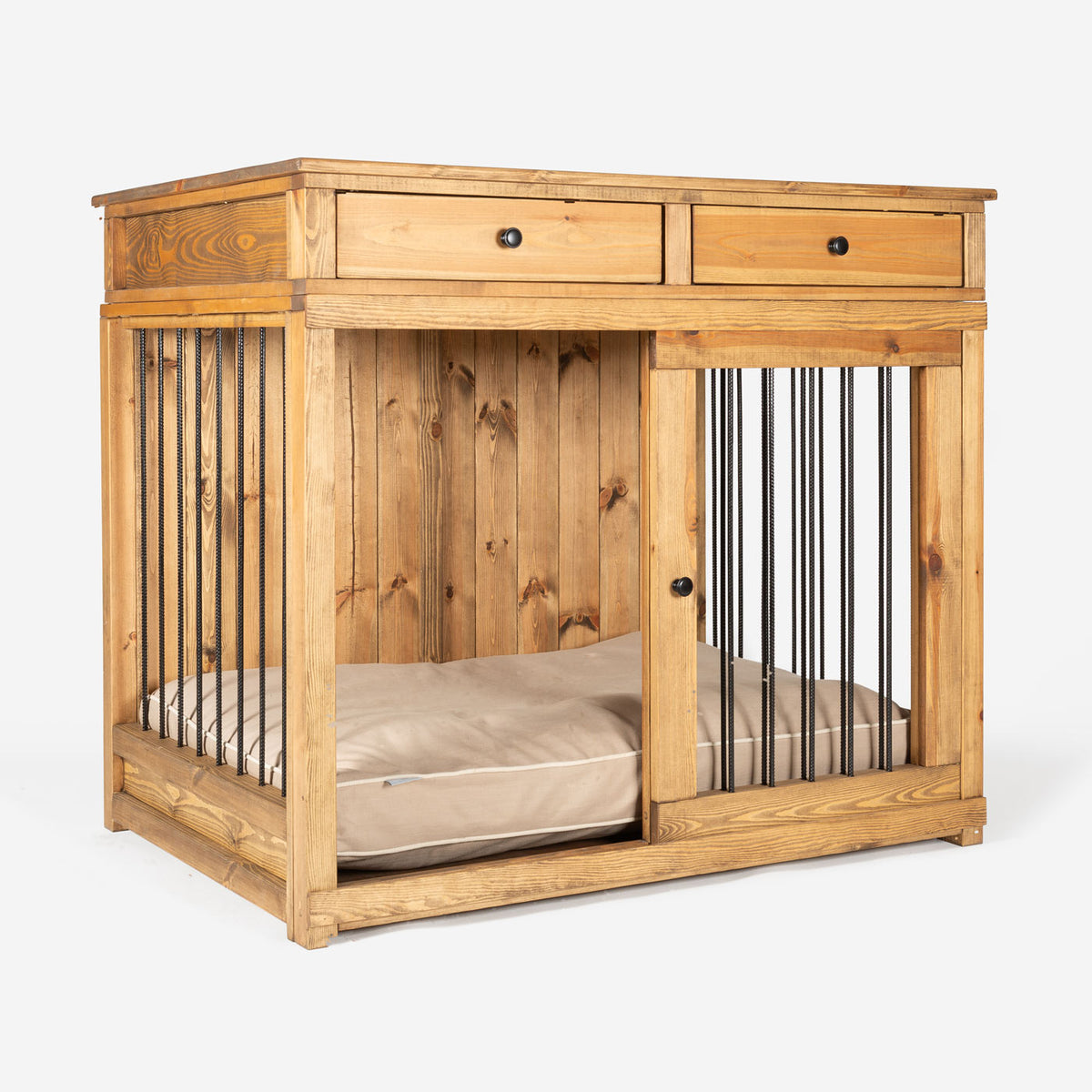 Wooden Sliding Door Broadsand Dog Crate with Drawer, view 8