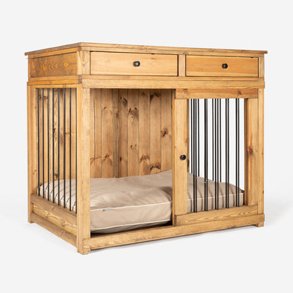 Wooden Sliding Door Broadsand Dog Crate with Drawer, view 8