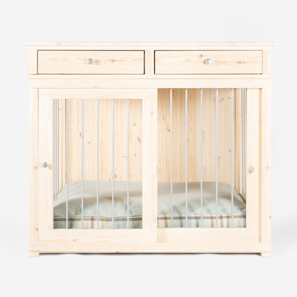 Wooden Sliding Door Salcombe Dog Crate with Drawer, view 7
