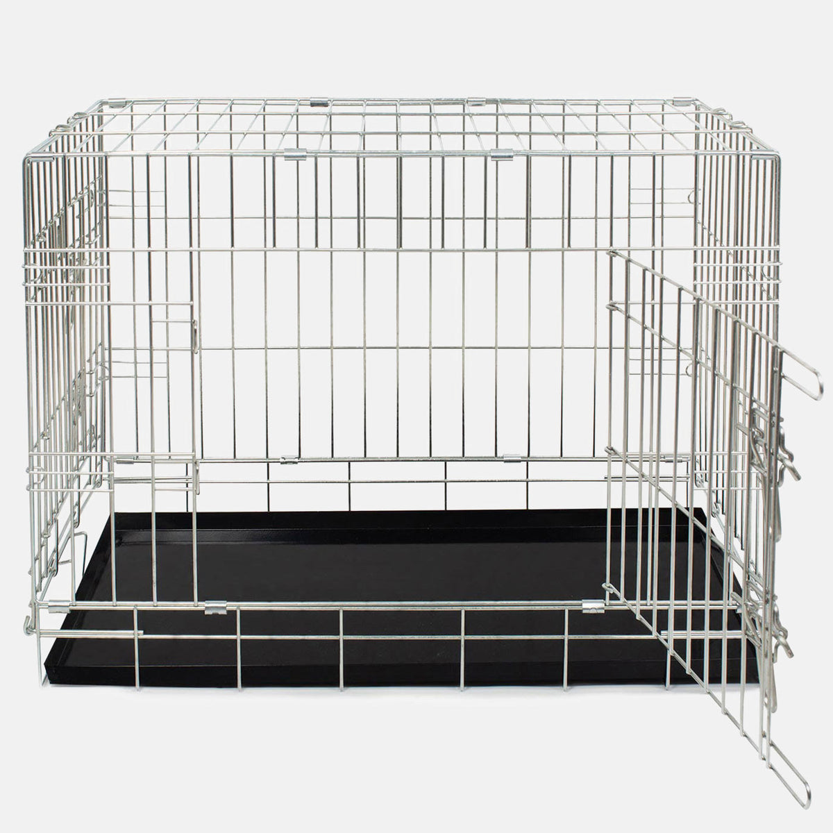Heavy Duty Deluxe Dog Crate in Silver, view 2