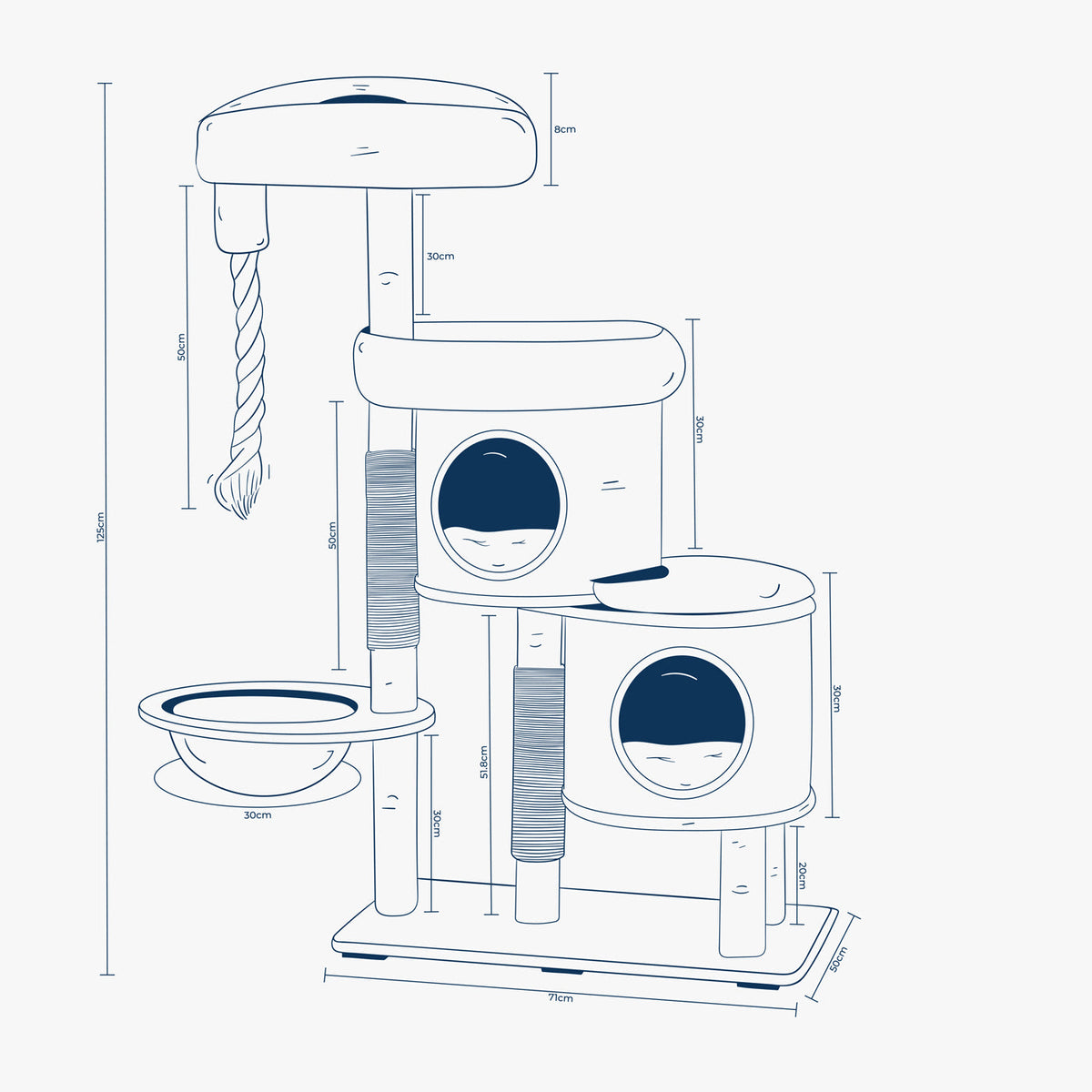 Helsinki Hide & Sleep Cat Tree, view 2