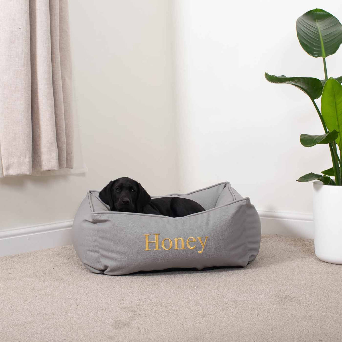 Box Bed With Removable Covers in Rhino Tough Granite Faux Leather, view 6