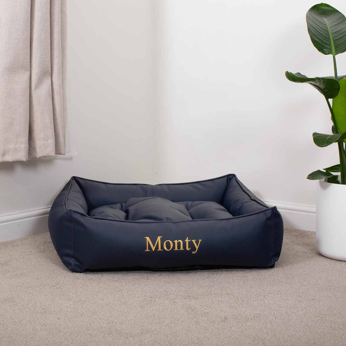 Box Bed With Removable Covers in Rhino Tough Pacific Faux Leather, view 7